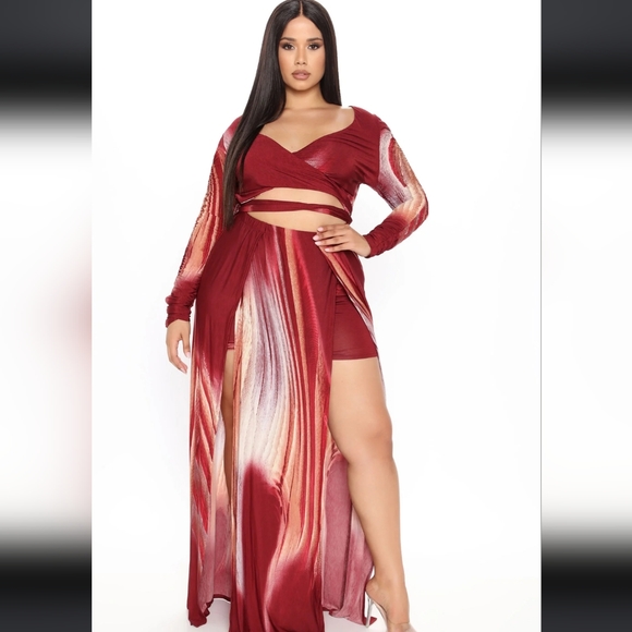 " Girl on Fire" Wrap Top Maxi Dress - Picture 1 of 3